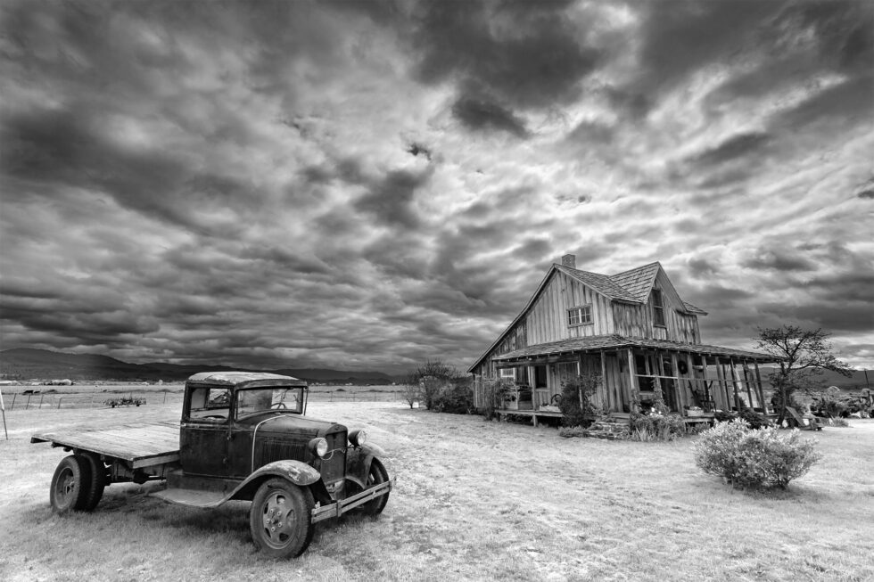 Black and White Photograph of The Old House