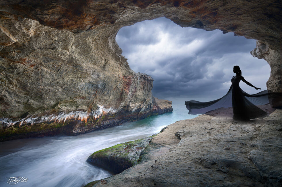 Your Grace Photo of Woman in Dress from a Sea Cave