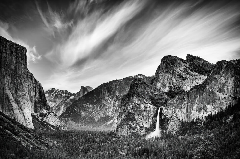 Yosemite Tunnel View Black & White Photo